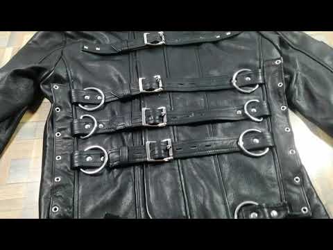 REAL LEATHER STRAITJACKET LEATHER LINING STRAITJACKET HEAVY DUTY JACKET