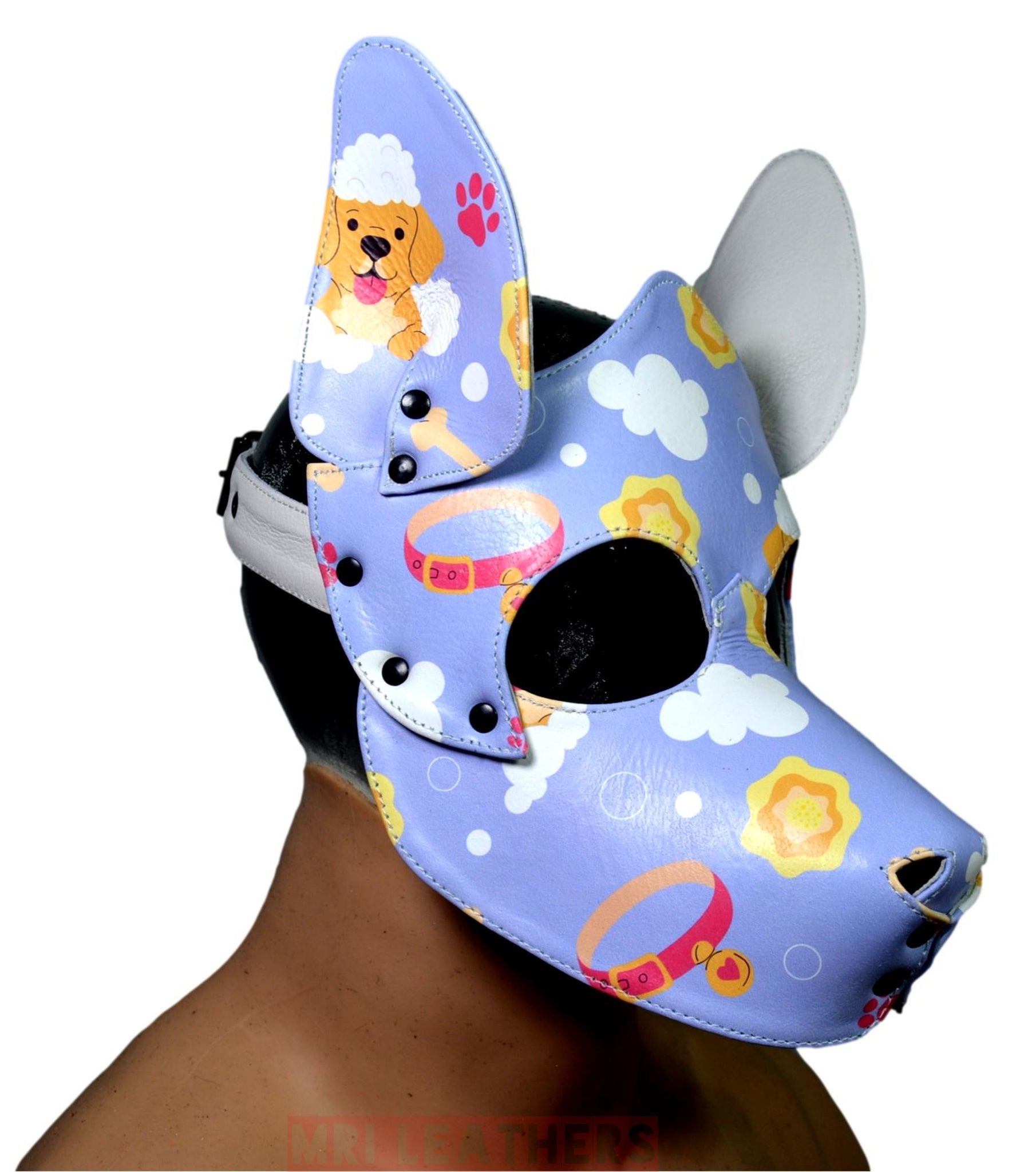 Human Pup Hood Leather Puppy Printed mask – MRI Leathers