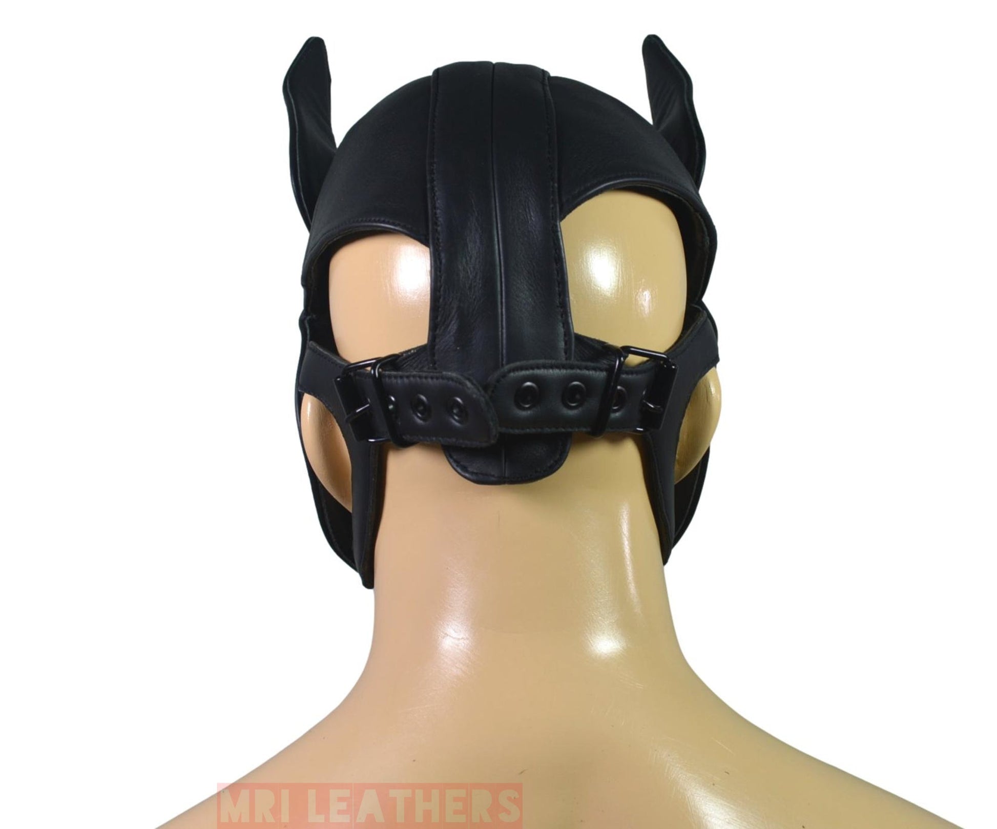 Leather Doberman Puppy Mask Hood removable muzzle - MRI Leathers