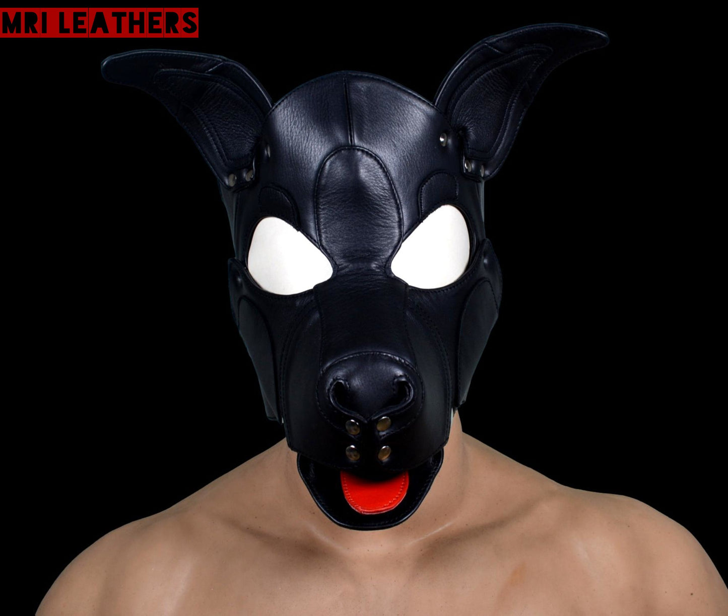 Leather Dog Mask Leather Dog Mask Dog Hood Pet Play Hood Puppy Mask - MRI Leathers