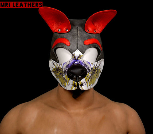 Leather Dog Mask Leather Dog Mask Dog Hood Pet Play Hood Puppy Mask - MRI Leathers