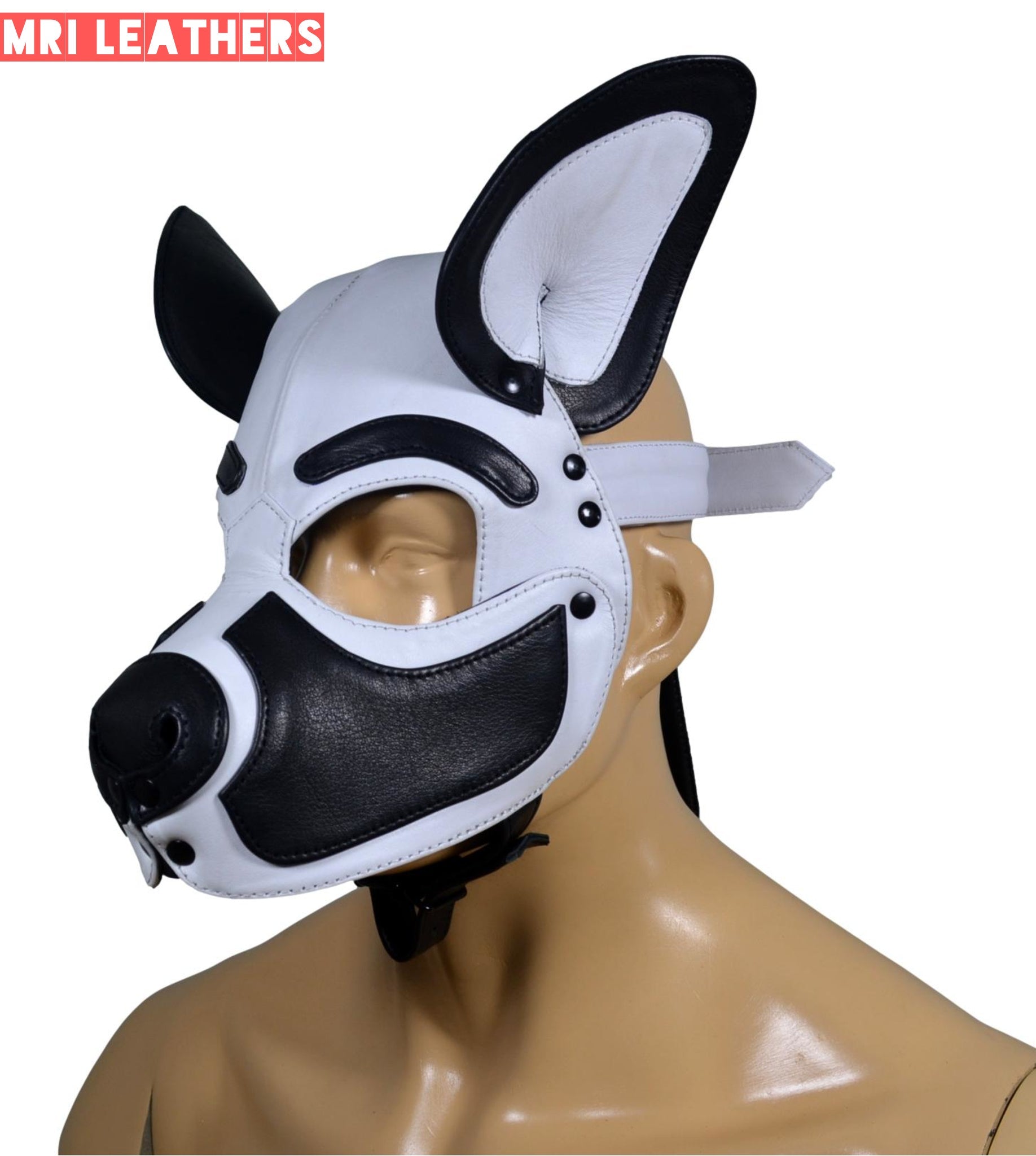 Leather Dog Mask Leather Dog Mask Dog Hood Pet Play Hood Puppy Mask - MRI Leathers