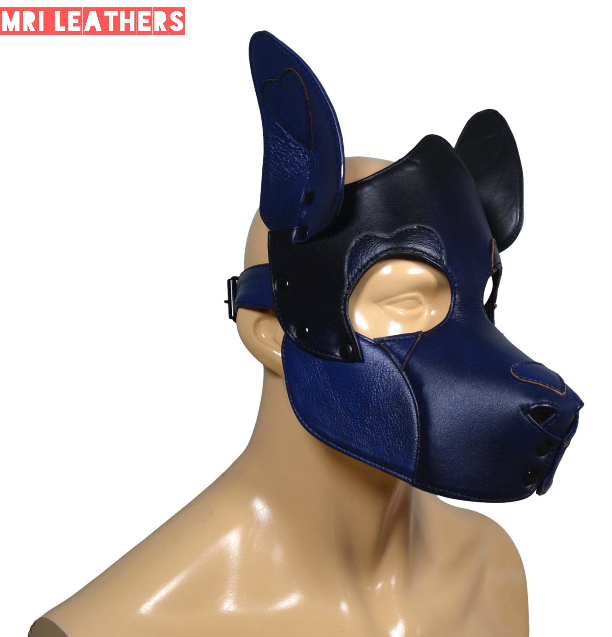 Leather Dog Mask Leather Dog Mask Dog Hood Pet Play Hood Puppy Mask - MRI Leathers