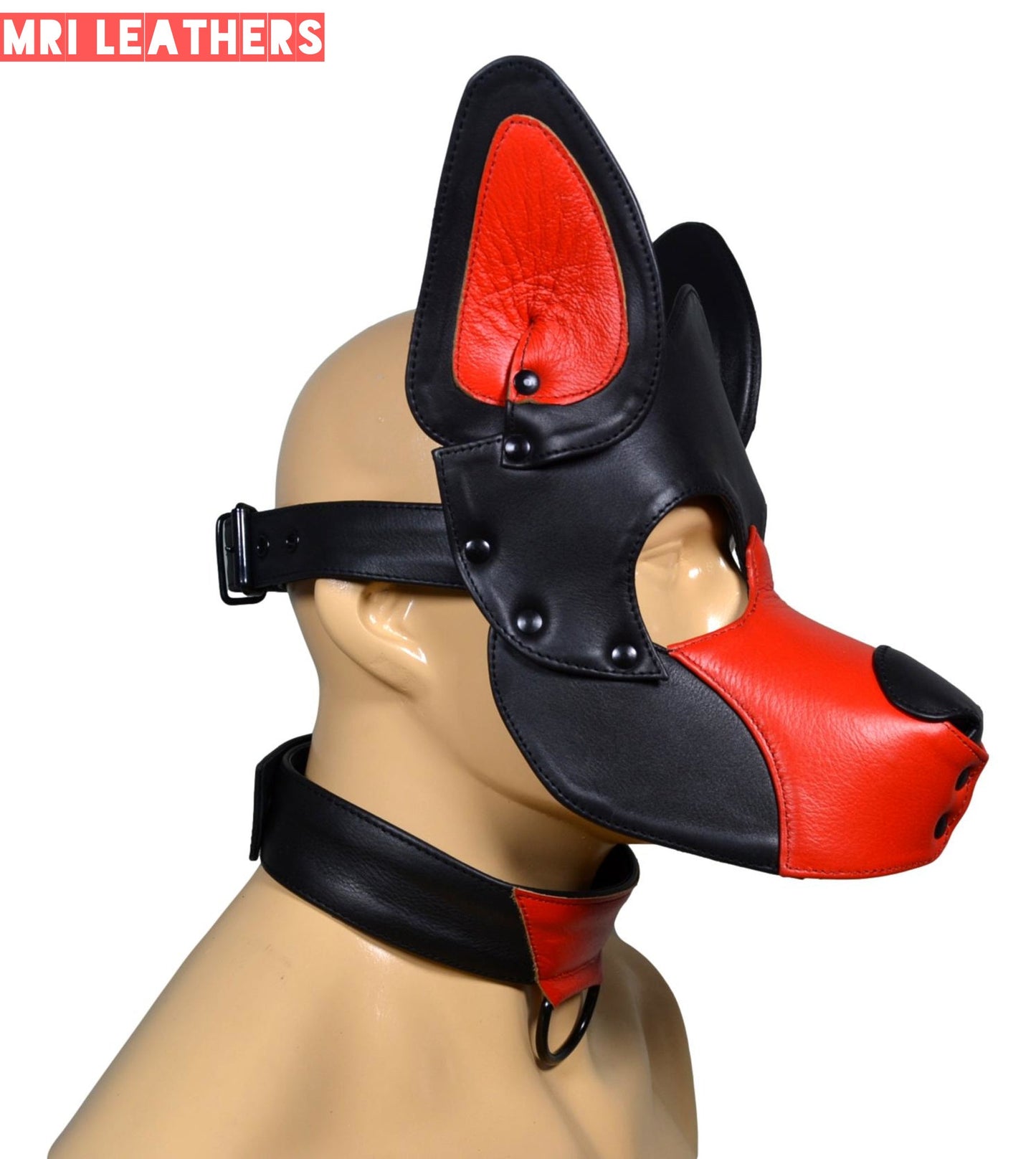 Leather Dog Mask Leather Dog Mask Dog Hood Pet Play Hood Puppy Mask - MRI Leathers