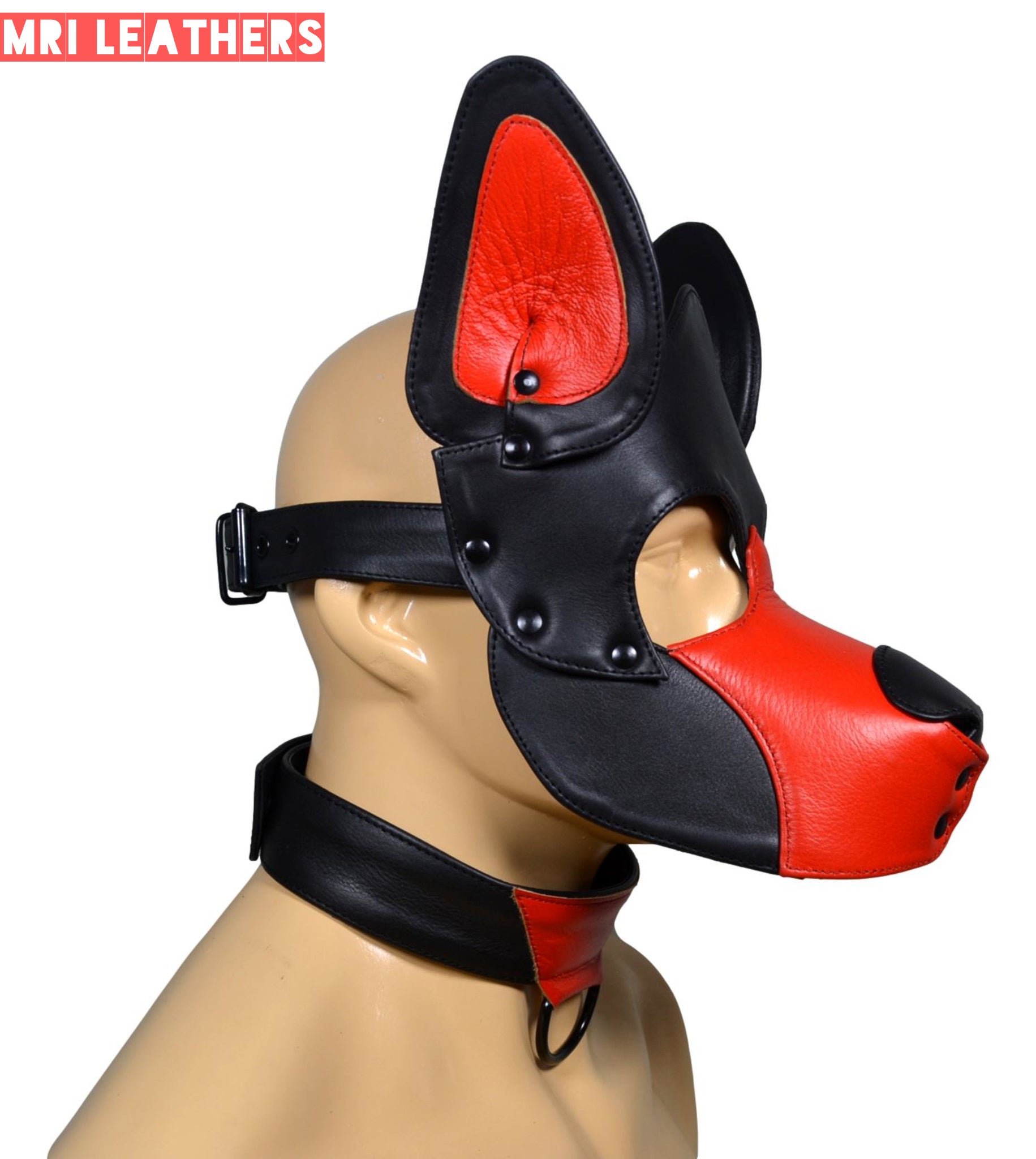 Leather Dog Mask Leather Dog Mask Dog Hood Pet Play Hood Puppy Mask - MRI Leathers