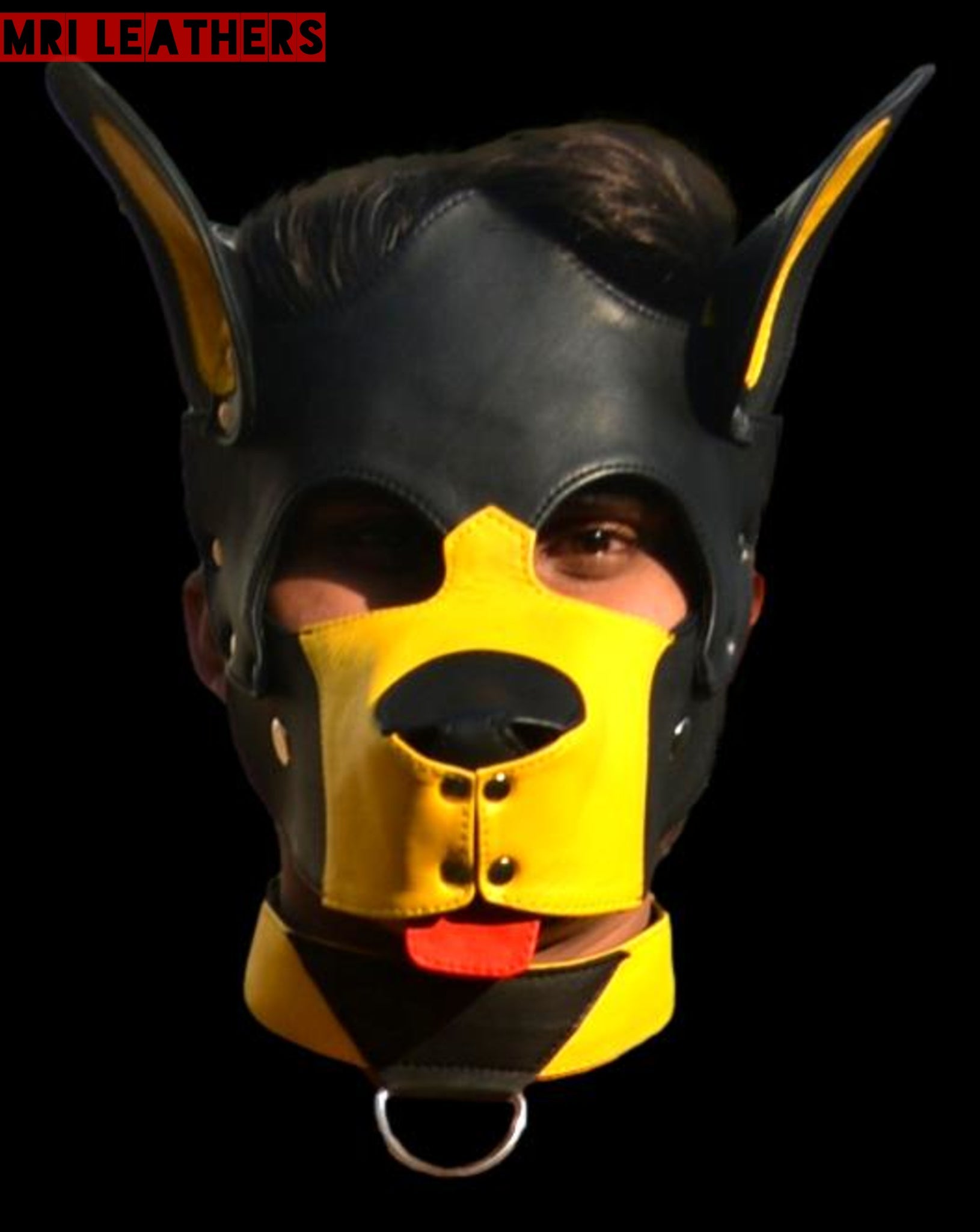 Leather Dog Mask Leather Dog Mask Dog Hood Pet Play Hood Puppy Mask - MRI Leathers