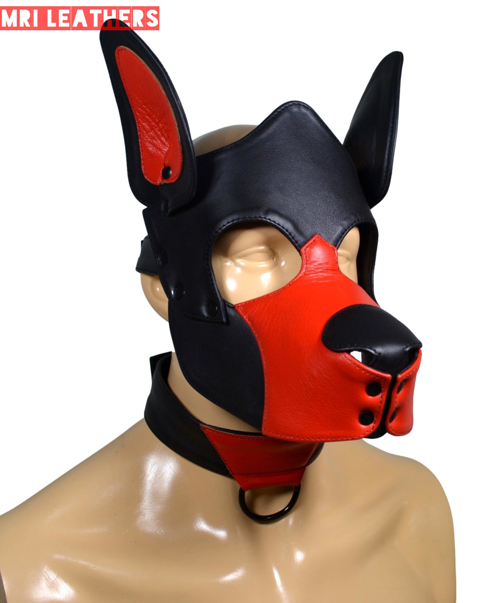 Leather Dog Mask Leather Dog Mask Dog Hood Pet Play Hood Puppy Mask - MRI Leathers