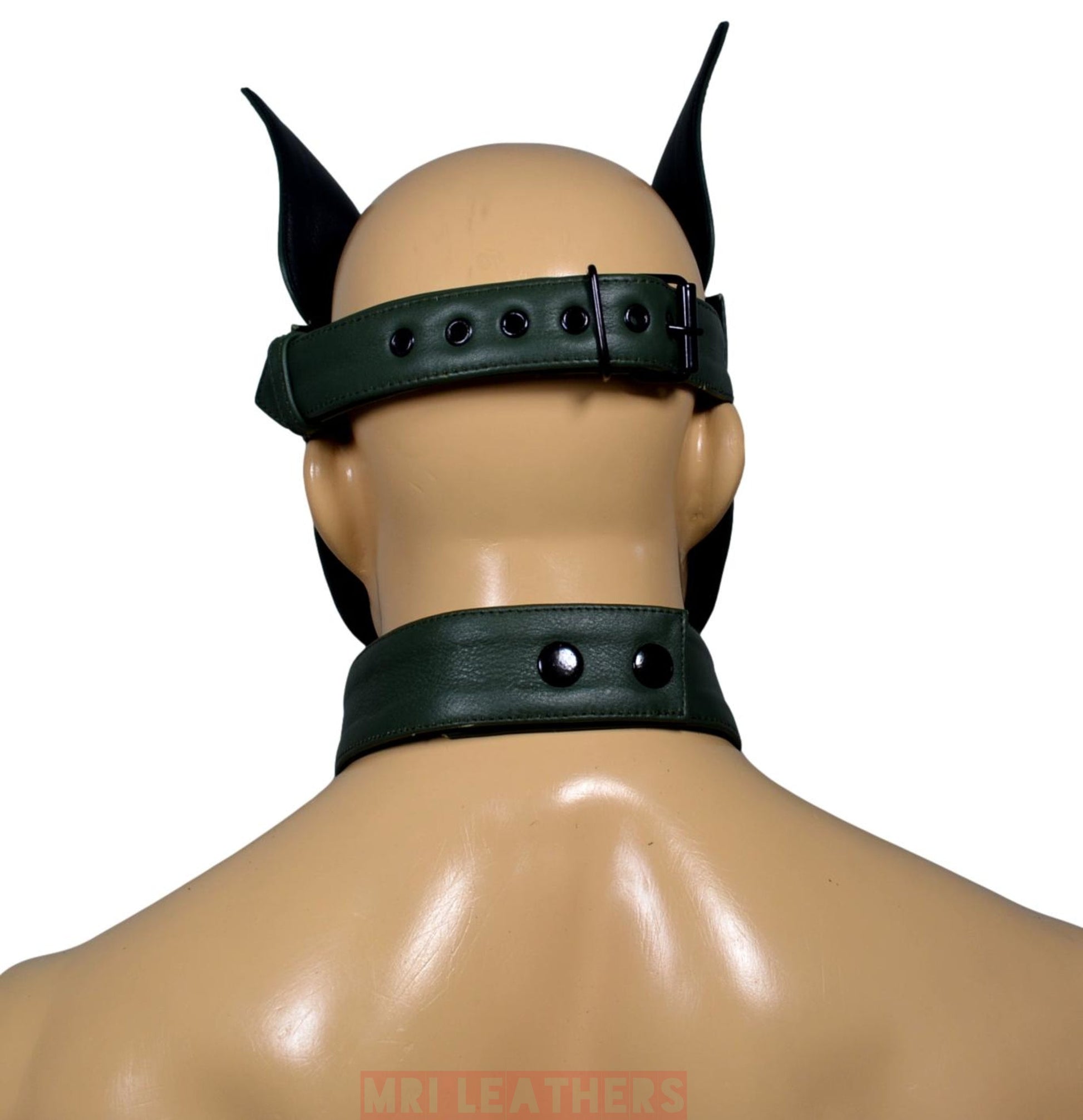Leather Dog Mask Leather Pup Mask Dog Hood Pet Play Hood - MRI Leathers