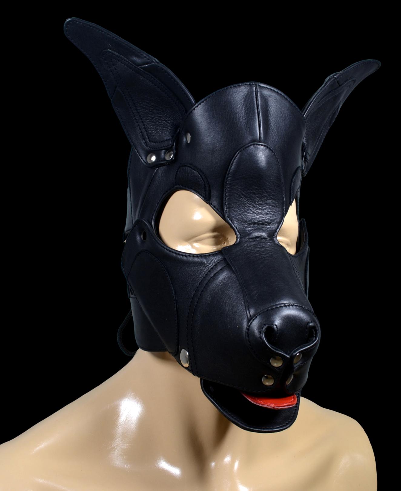 Leather Puppy Hood Puppy mask with Horns - MRI Leathers