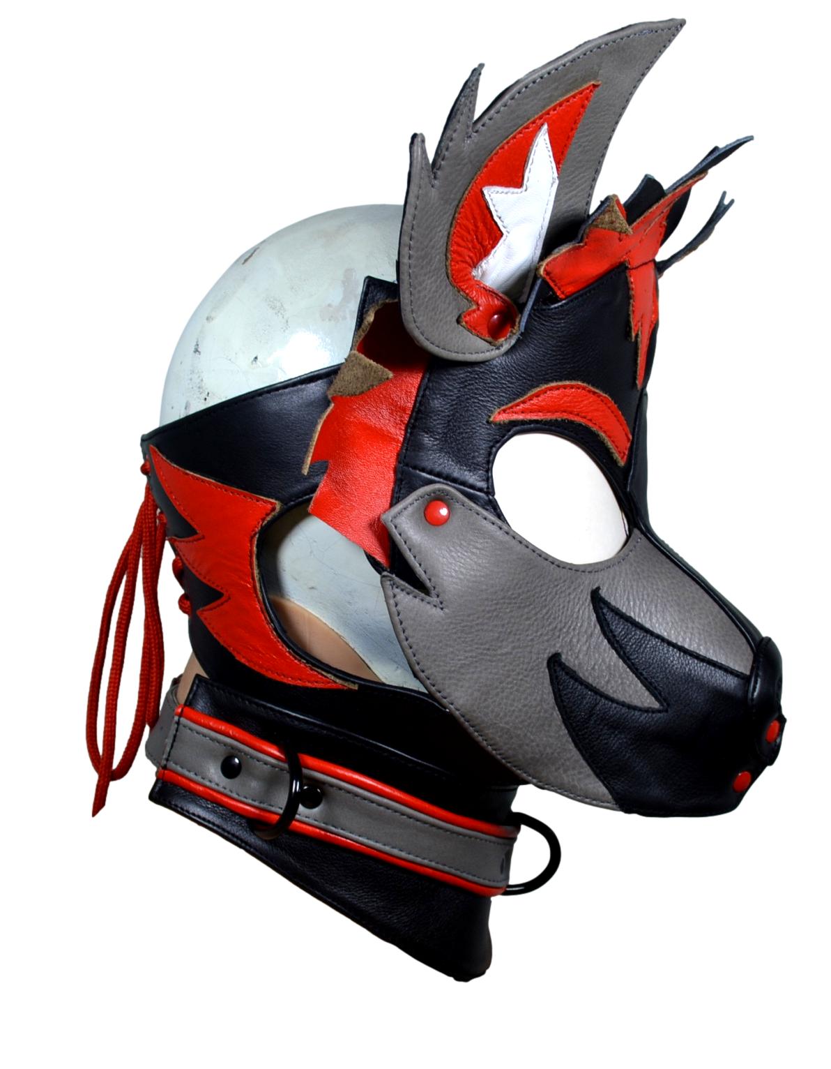 Leather Puppy Hood Puppy mask with Horns - MRI Leathers