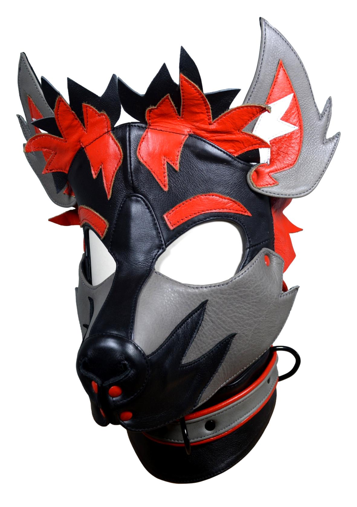 Leather Puppy Hood Puppy mask with Horns - MRI Leathers