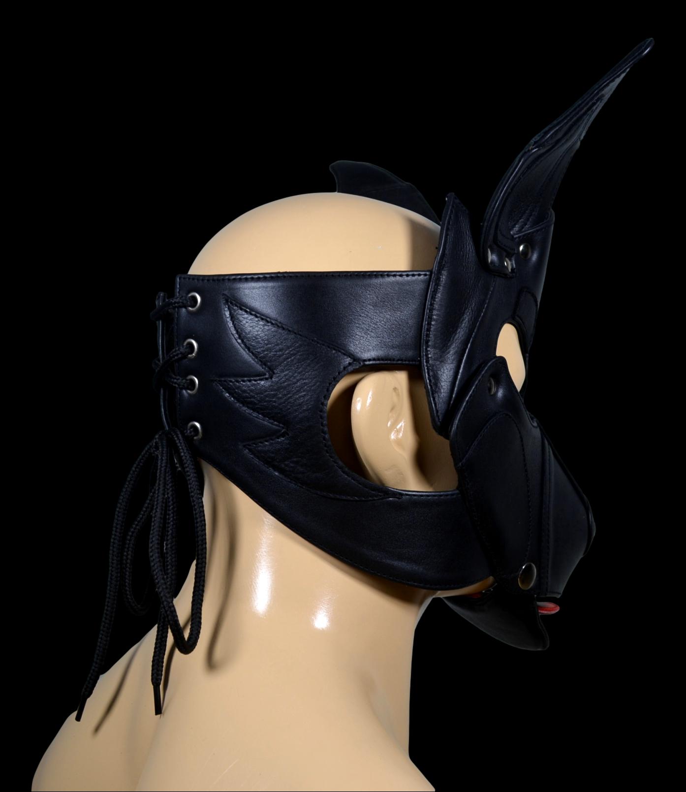 Leather Puppy Hood Puppy mask with Horns - MRI Leathers