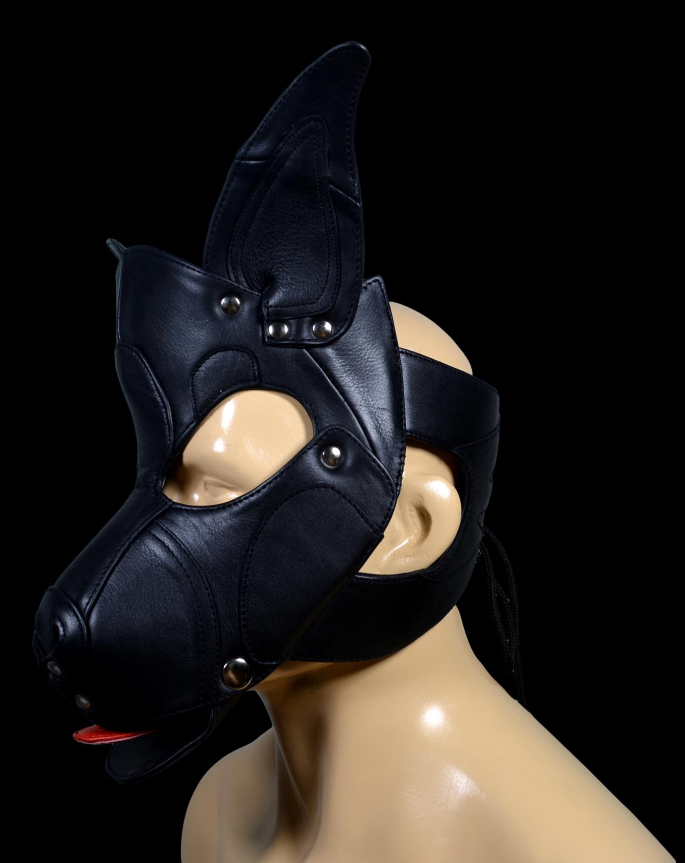 Leather Puppy Hood Puppy mask with Horns - MRI Leathers
