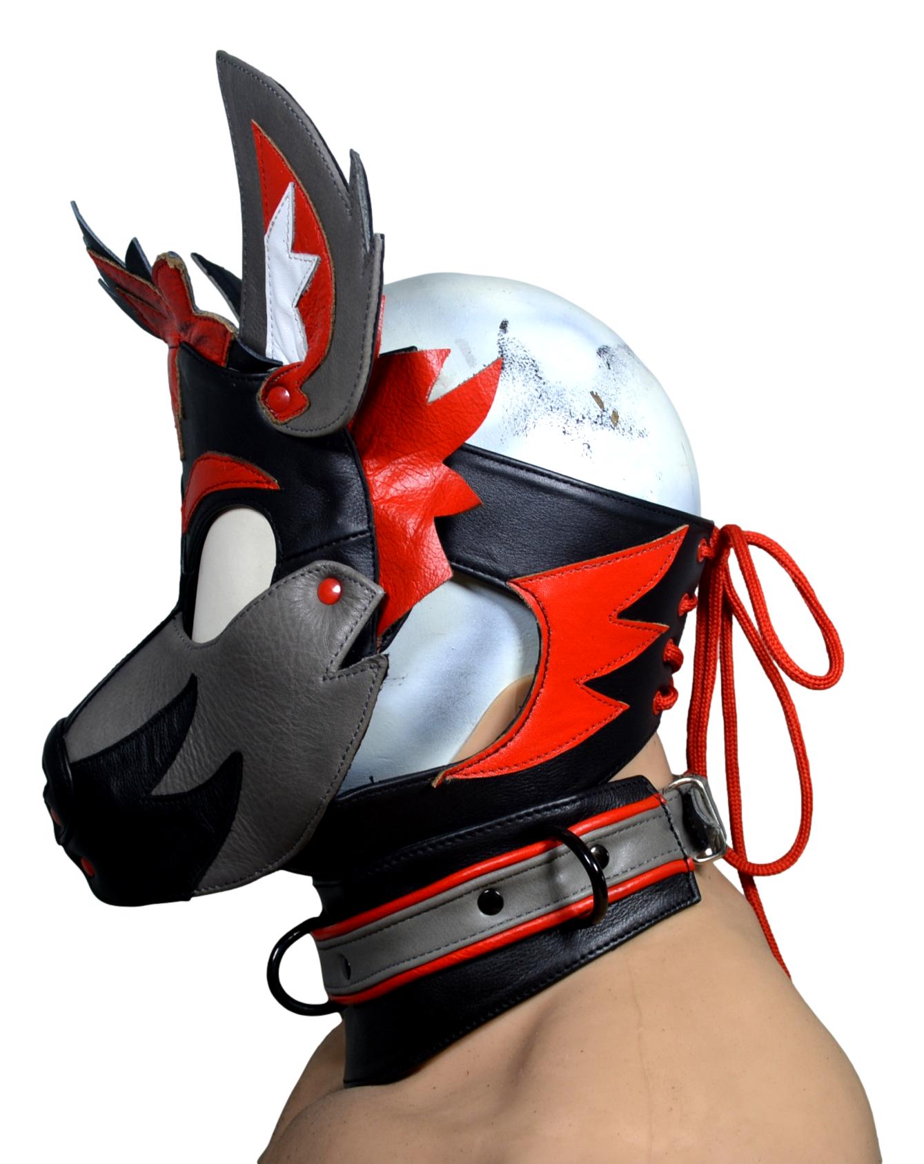 Leather Puppy Hood Puppy mask with Horns - MRI Leathers