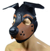 Leather Puppy Mask Hood Doberman removable muzzle - MRI Leathers