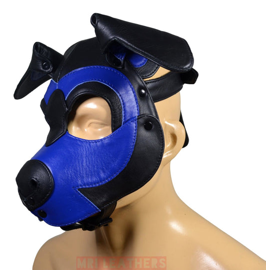 Leather Puppy Mask Hood Human puppy Floppy Ears - MRI Leathers