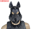 Leather Wolf Mask With Matching Harness - MRI Leathers