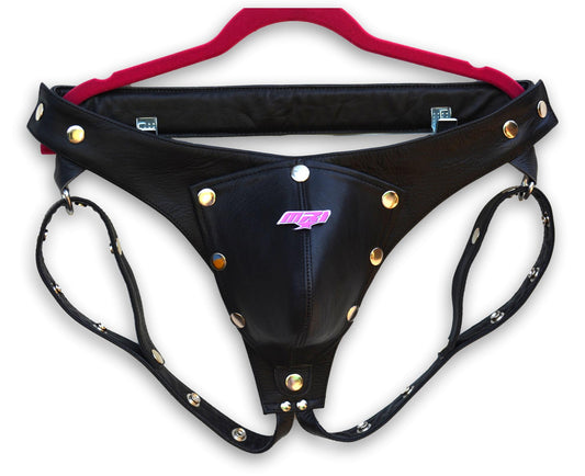 Men Black Leather Jock Strap, Men's Posing Pouch,Thong,G-String,Fetish,Gay,Sexy,Leather Underwear - MRI Leathers