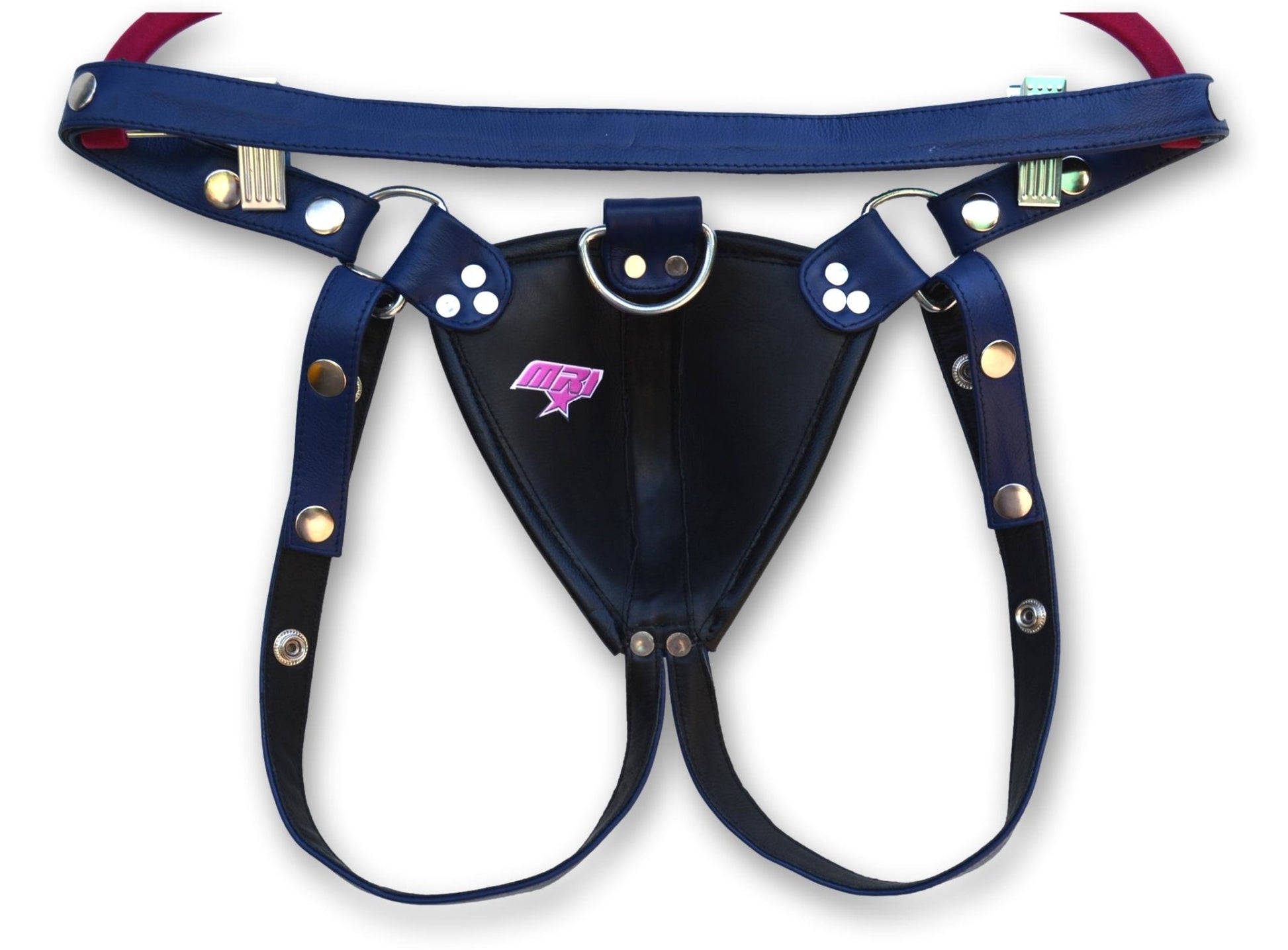 Men Blue Leather Jock Strap, Men's Posing Pouch,Thong,G-String,Fetish,Gay,Sexy,Leather Underwear - MRI Leathers
