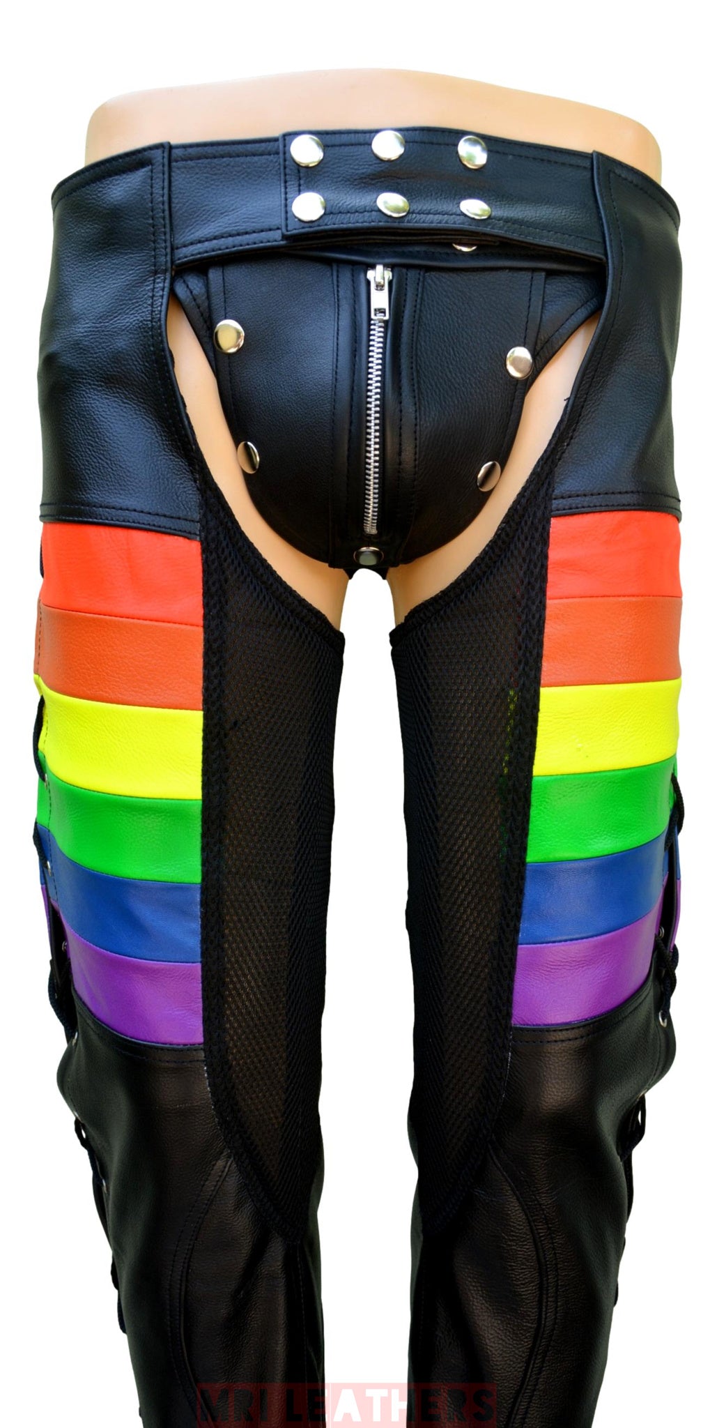 Men Leather Chaps Genuine Cow Leather Black Steampunk Chaps Black Handmade Motorcycle Chaps Black Leather Biker Pants Christmas Gift LQBTQ - MRI Leathers