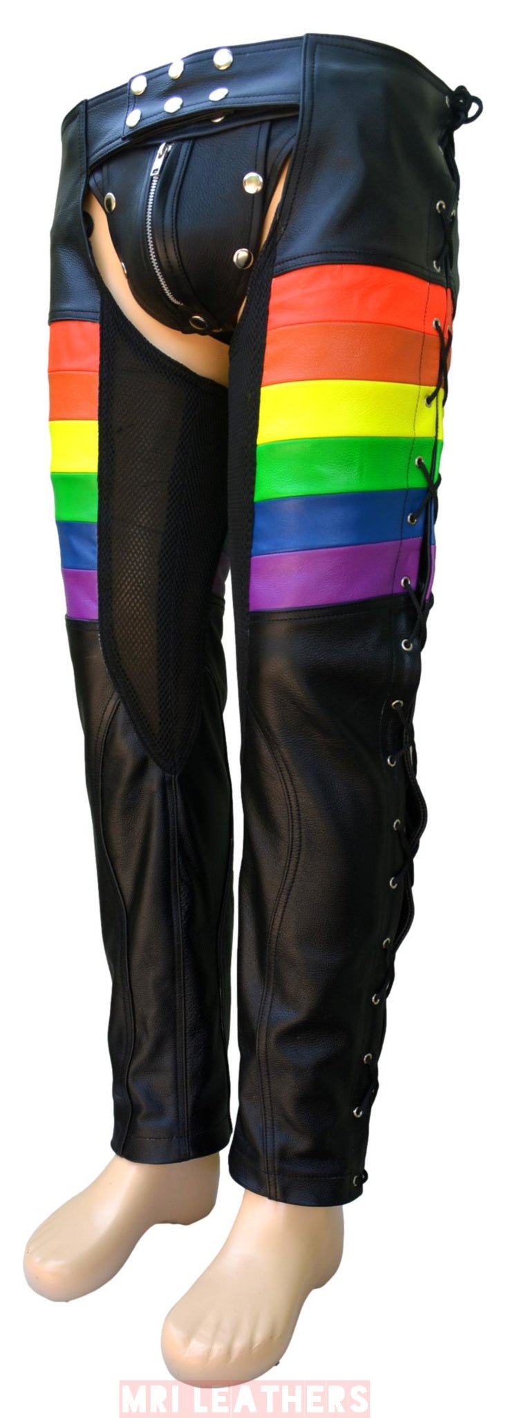 Men Leather Chaps Genuine Cow Leather Black Steampunk Chaps Black Handmade Motorcycle Chaps Black Leather Biker Pants Christmas Gift LQBTQ - MRI Leathers