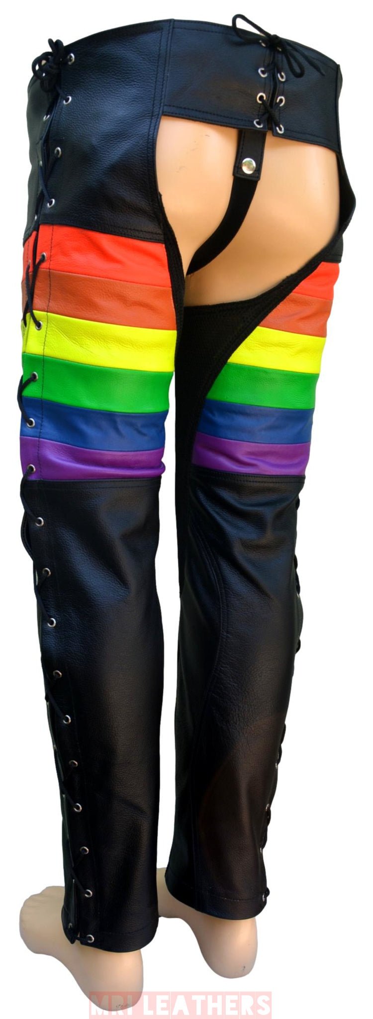 Men Leather Chaps Genuine Cow Leather Black Steampunk Chaps Black Handmade Motorcycle Chaps Black Leather Biker Pants Christmas Gift LQBTQ - MRI Leathers