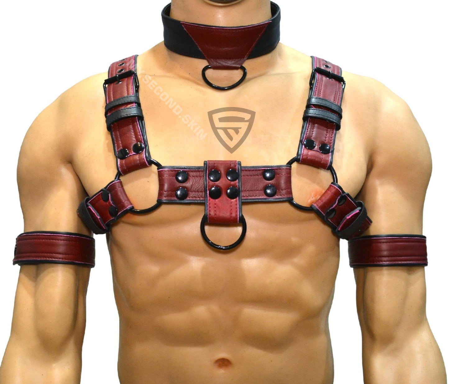 Men Leather Harness Body Chest Bulldog harness adjustable chest - MRI Leathers