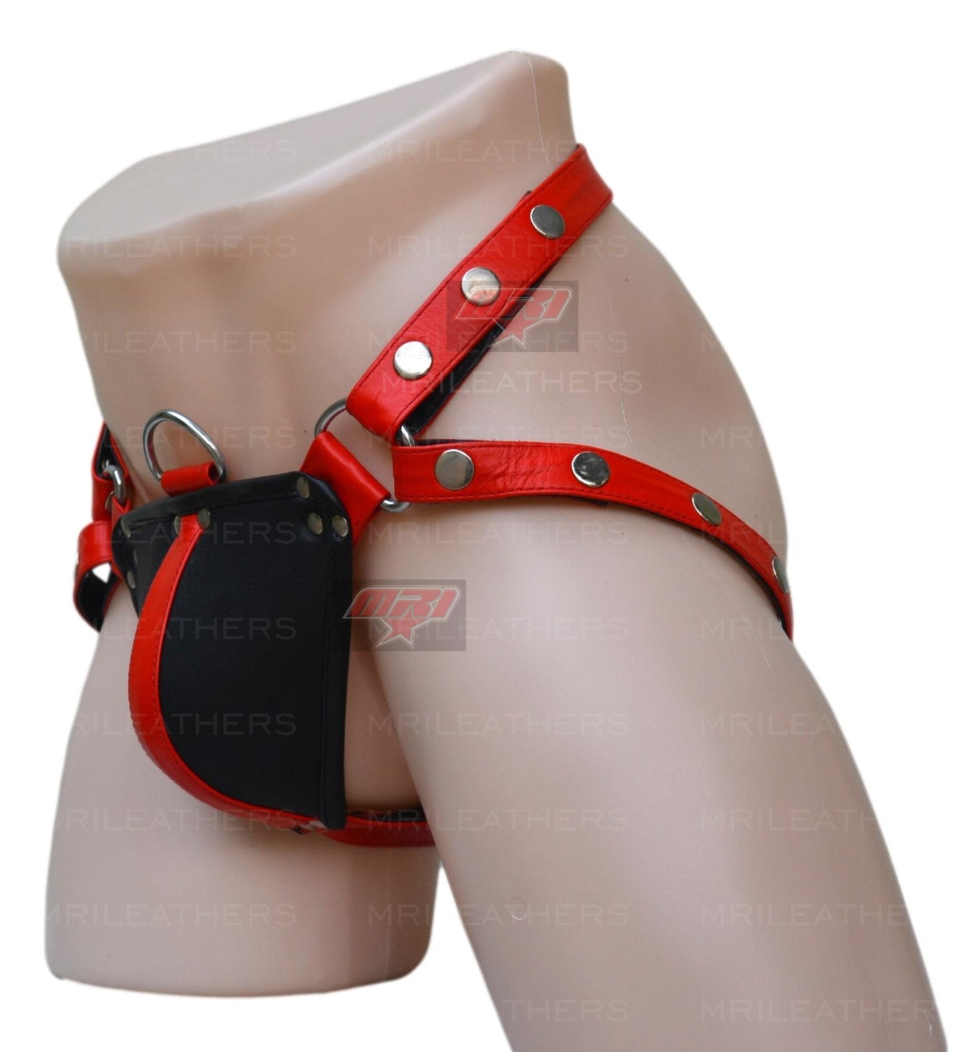Men Leather Jockstrap -jock -thong removable pouch, lined with soft leather - MRI Leathers