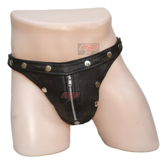 Men Leather Jockstrap -jock -thong removable pouch, lined with soft leather - MRI Leathers
