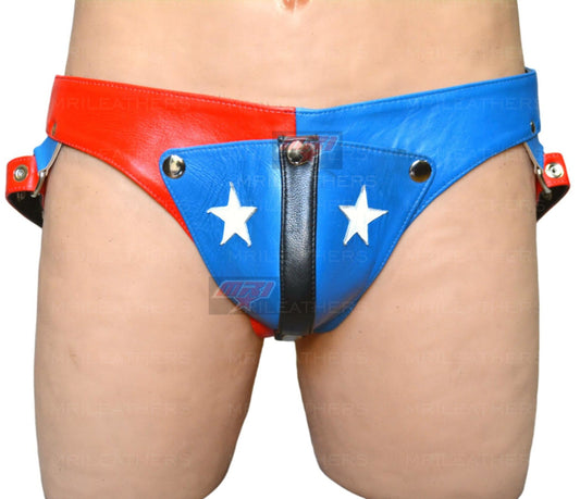 Men Leather Jockstrap -jock -thong removable pouch, lined with soft leather - MRI Leathers