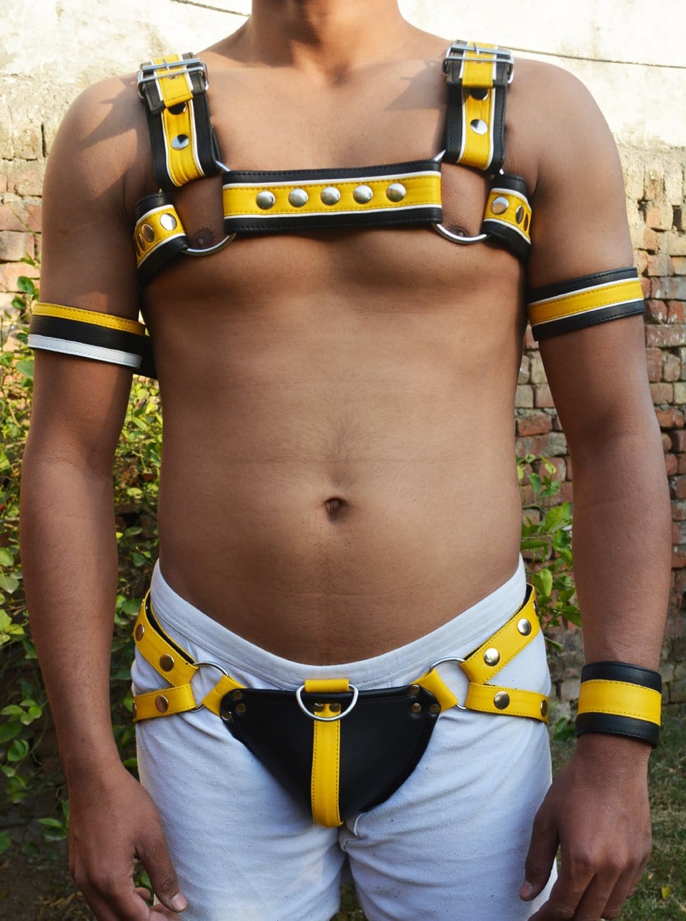 Men Leather Restrain Chest Harness Strap Belts Clubwear Costume Fancy - MRI Leathers