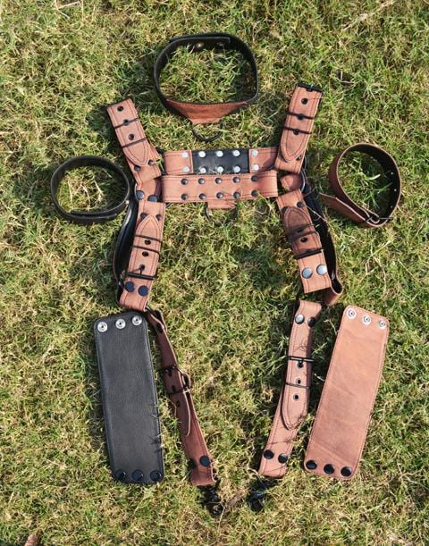 Men Leather Restrain Chest Harness Strap Belts Clubwear Costume Fancy. - MRI Leathers