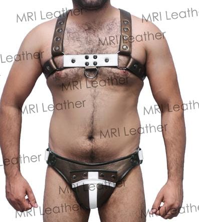 Men Leather Restrain Chest Harness Strap Belts Clubwear Costume Fancy. - MRI Leathers