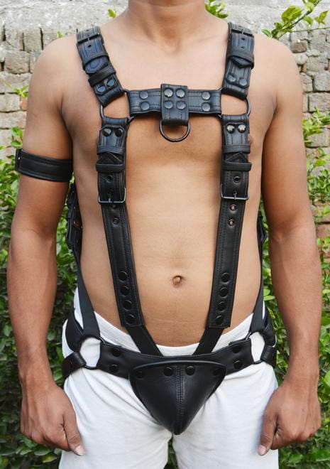 Men Leather Restrain Chest Harness Strap Belts Clubwear Costume Fancy. - MRI Leathers