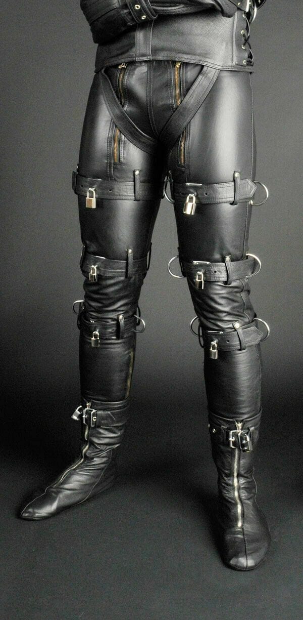Men Leather Skinny Pants 