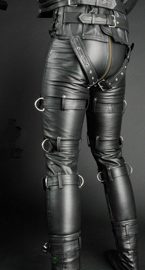 Men Leather Skinny Pants 
