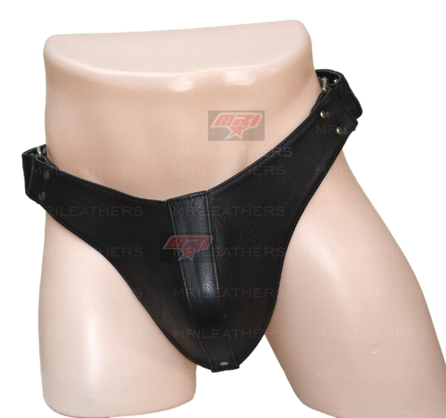 Men Leather thong- removable pouch - MRI Leathers
