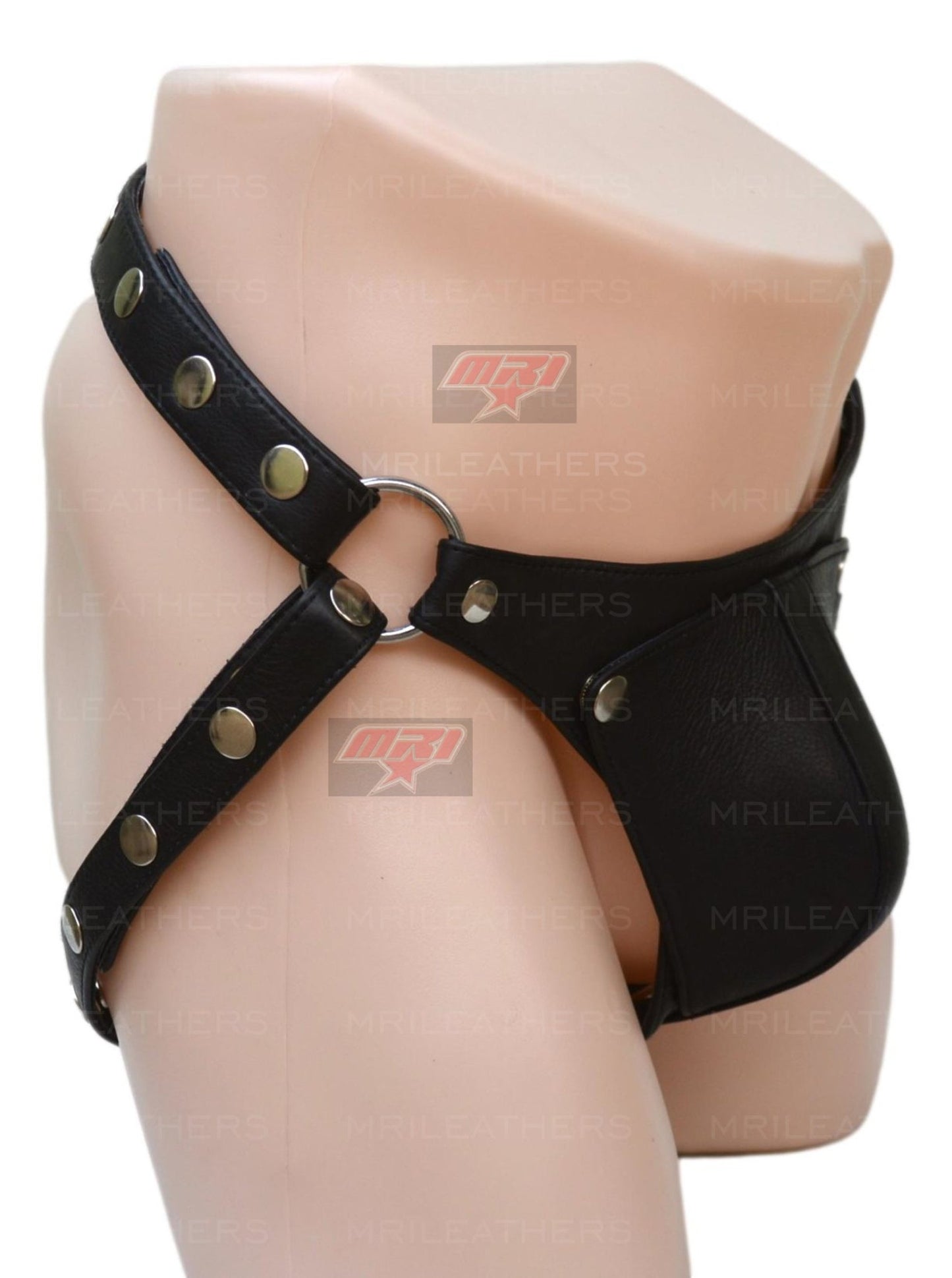 Men Leather thong- removable pouch - MRI Leathers