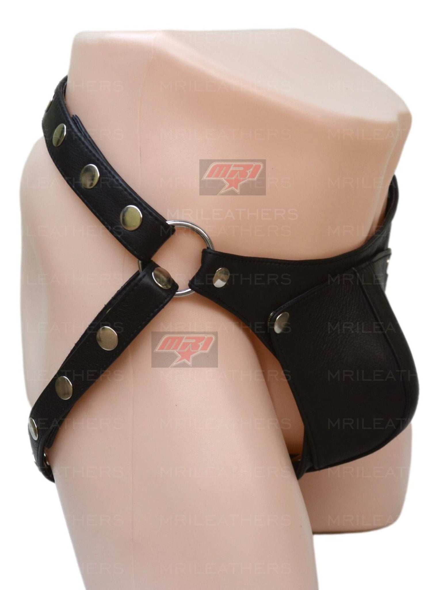 Men Leather thong- removable pouch - MRI Leathers