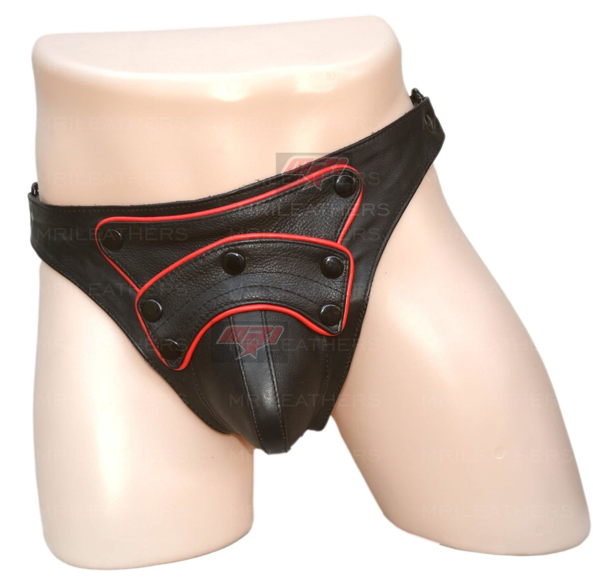 Men Leather thong- removable pouch - MRI Leathers