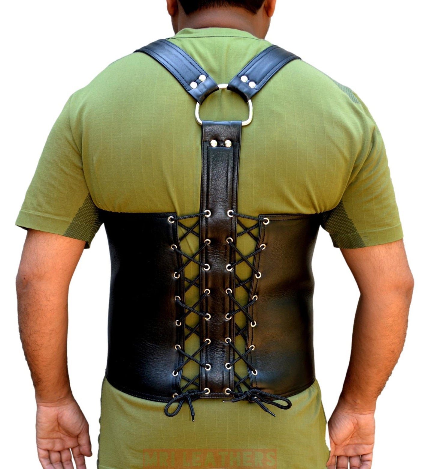 Mens Leather Biker Vest Genuine Cow Leather Steampunk Vest LGBTQ Pride Walk Vest Black Leather Motorcycle Vest Gothic Vest Motorbike Vest - MRI Leathers
