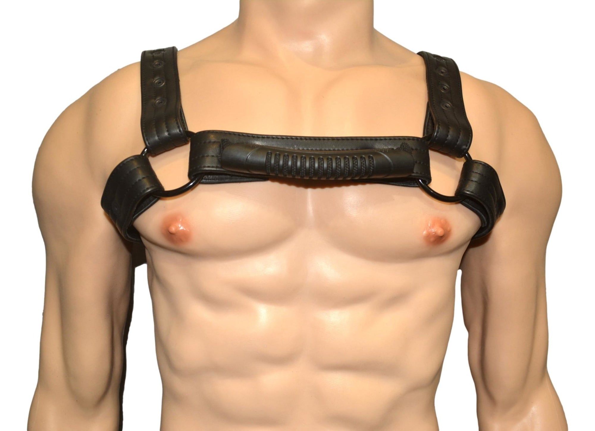 Mens Leather Handler Harness Body Chest Bulldog harness - MRI Leathers