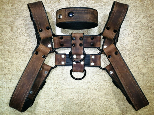 Mens Leather Harness Body Chest Bulldog harness