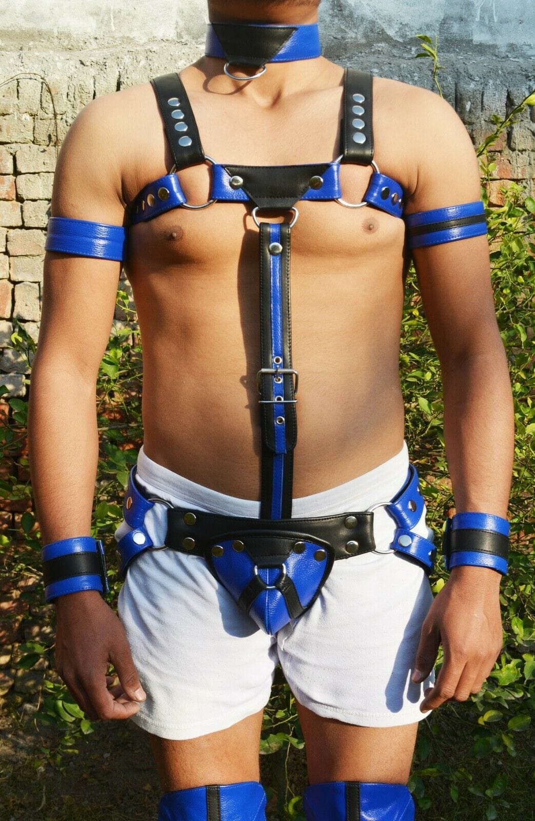 male soft leather body chest bodysuit harness belt night clubwear costume