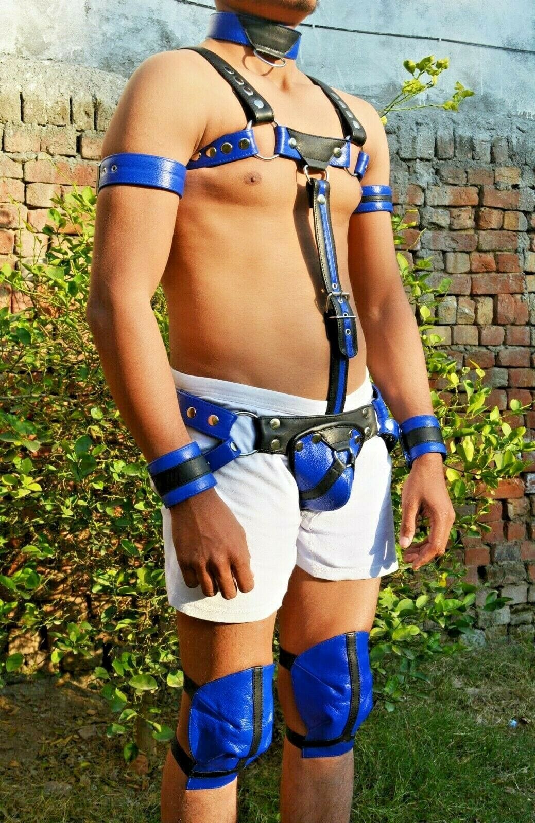 male soft leather body chest bodysuit harness belt night clubwear costume