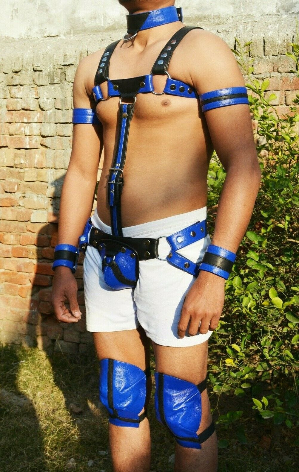 male soft leather body chest bodysuit harness belt night clubwear costume