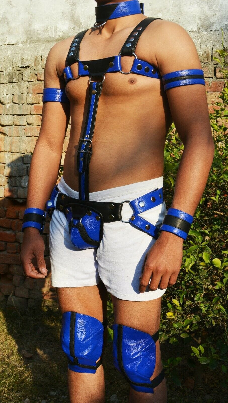 male soft leather body chest bodysuit harness belt night clubwear costume