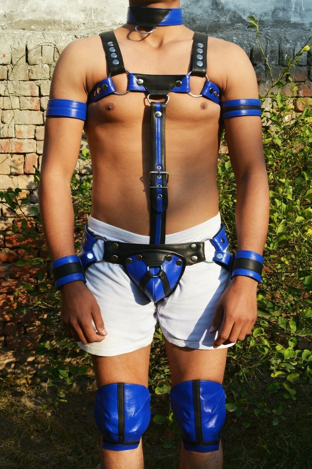 male soft leather body chest bodysuit harness belt night clubwear costume
