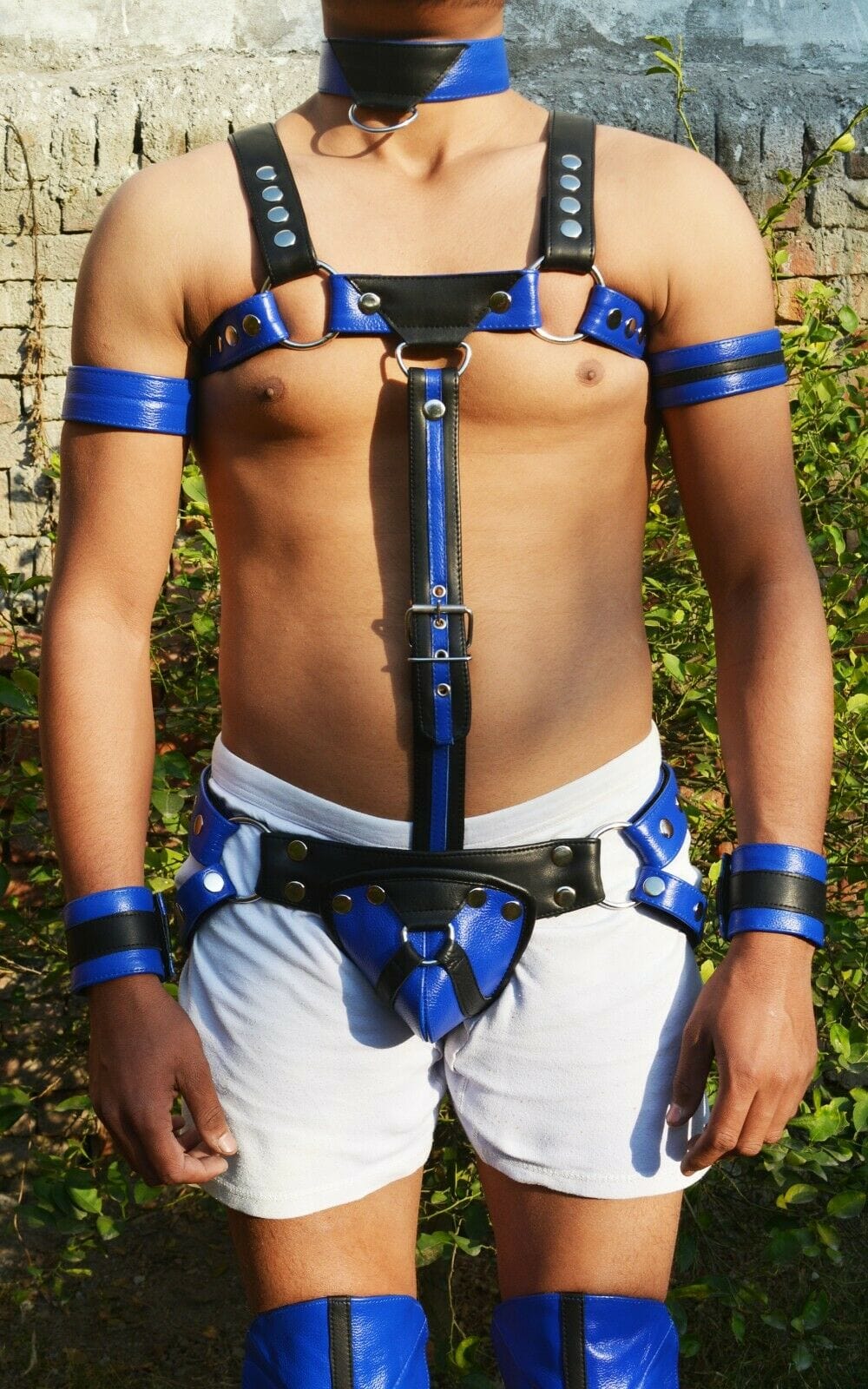male soft leather body chest bodysuit harness belt night clubwear costume