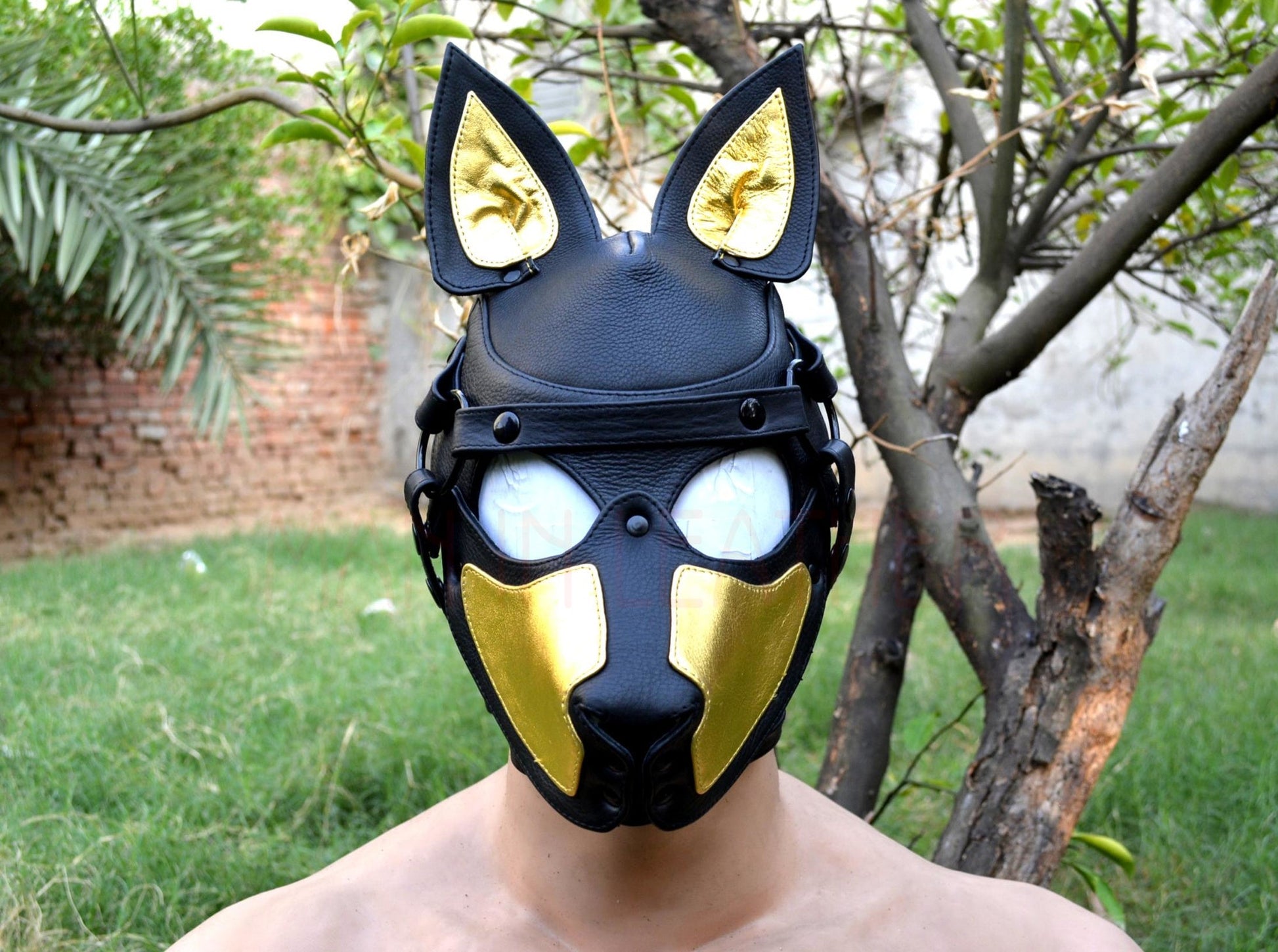 Puppy Mask Head Harness PUP Men Head HARNESS Dog Puppy Gimp Mask Bondage BDSM Cosplay - MRI Leathers